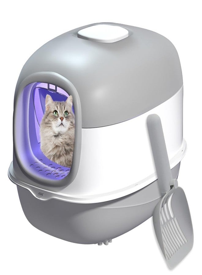 KittuPet Dome-Shaped, Cat Toilet, Large, Fully Enclosed Type, Sand Splatter-Prevention, Large, Wide Size, Lid Included, Easy to Clean, Compact, Easy to Clean - Image 1